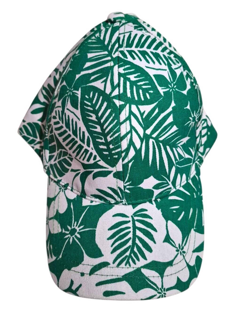 Unisex Green & White Tropical Print Cap - Unbranded